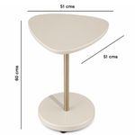 Mesa Auxiliar Alta Bel de 51 x 51 x 60 cm con Cubierta Triangular Redondeada Color Crema