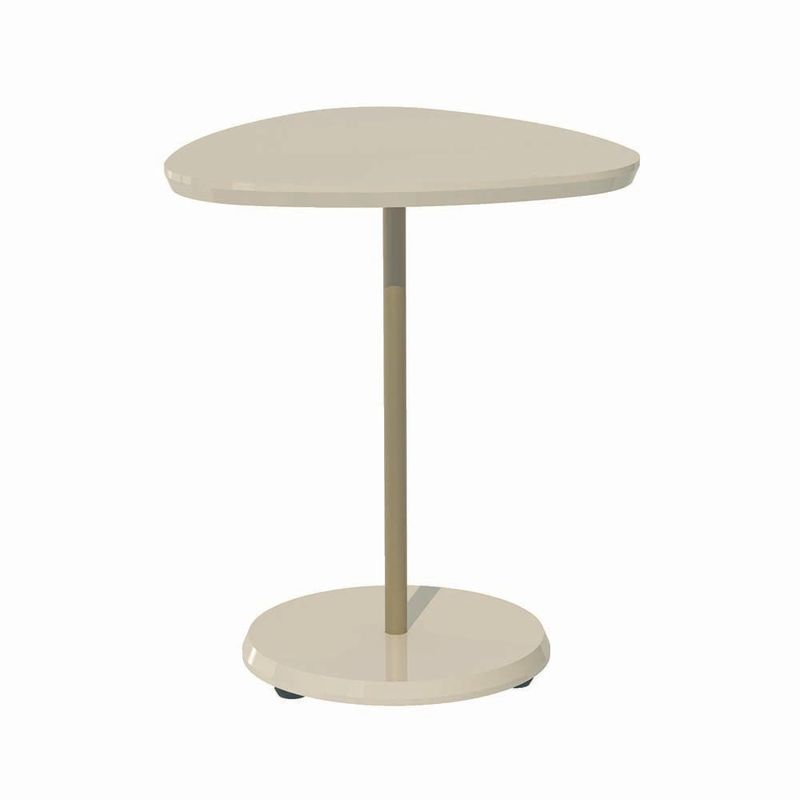 Mesa Auxiliar Alta Bel de 51 x 51 x 60 cm con Cubierta Triangular Redondeada Color Crema