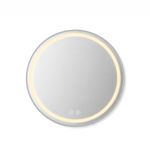 Espejo Redondo con Luz LED Táctil de 80 cm para Baño o Tocador Borde Color Plateado