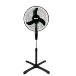 Ventilador de Pedestal 16 Plg Color Negro con Base Cruzada