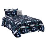 Set de Edredón Queen Diseño Gamer con Cojín Decorativo de 4 Piezas