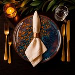 Plato para Ensalada Diseño Outgono de 8.6 Plg Color Azul y Cobre