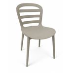 Silla Naty de Polipropileno para Exterior con Respaldo Curvo Color Crema