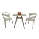 Silla Naty de Polipropileno para Exterior con Respaldo Curvo Color Crema