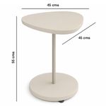 Mesa Auxiliar Bel de 45 x 45 x 55 cm con Cubierta Triangular Redondeada Color Crema
