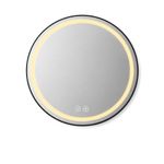 Espejo Redondo con Luz LED de 60 cm para Baño o Tocador Borde Color Negro