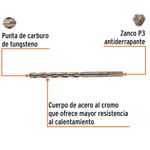 Broca para Concreto 3/8 x 6 plg