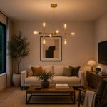 Lámpara Colgante 8 Luces Lussuosa Dorada E26 60W