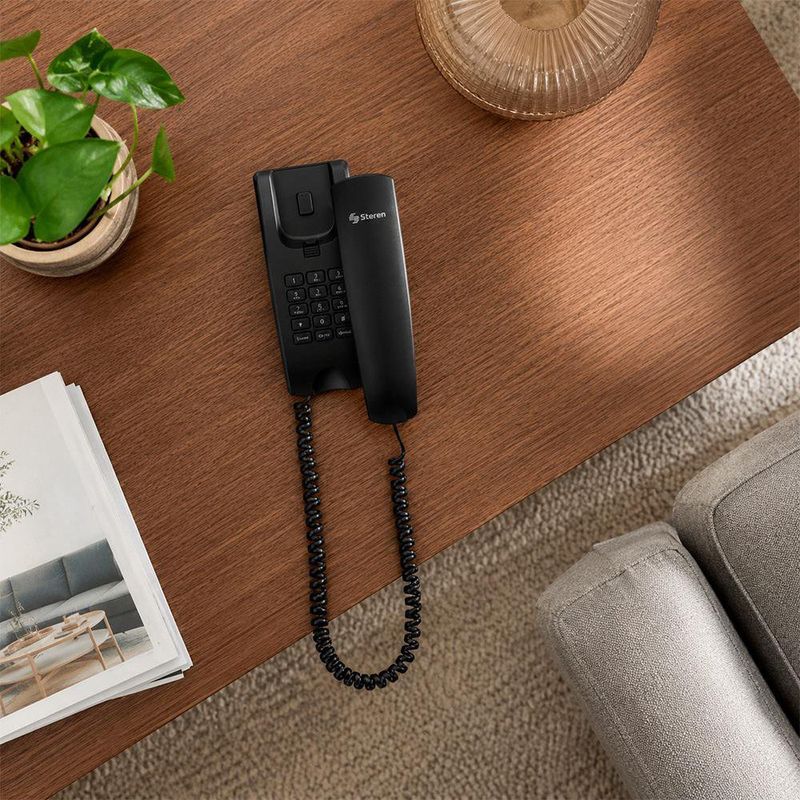 Teléfono Alámbrico de Góndola para Mesa o Pared Color Negro