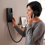 Teléfono Alámbrico de Góndola para Mesa o Pared Color Negro