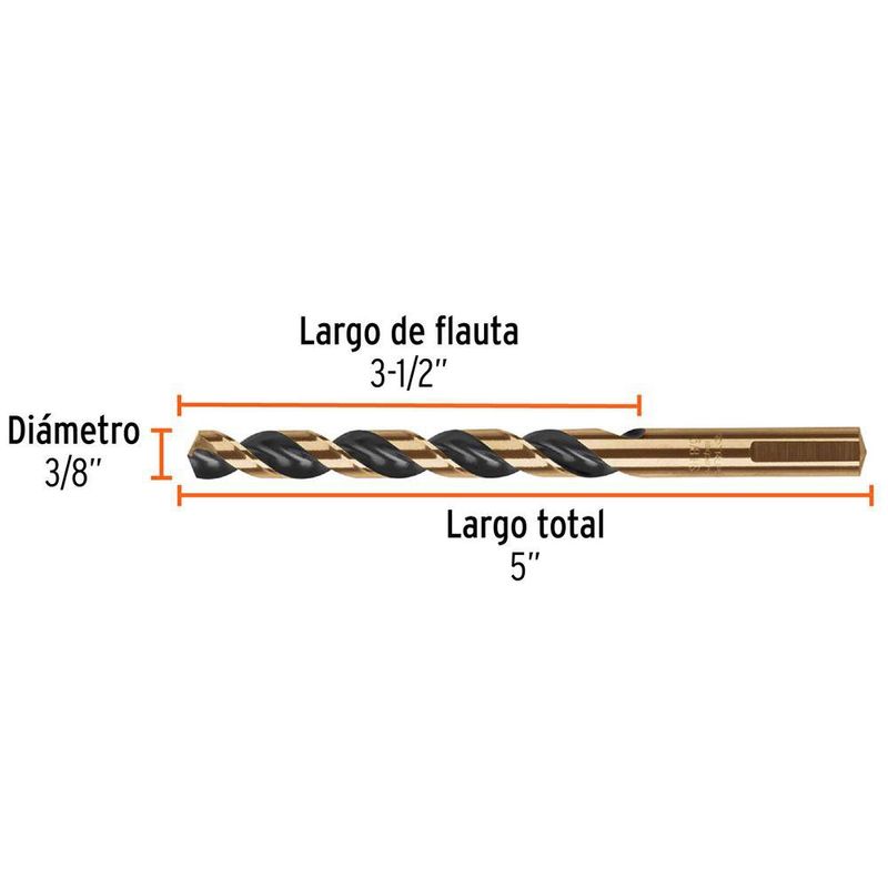 Broca HSS 3/8 Plg Trugold para Metal