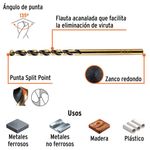 Broca para Metal Fabricada en Acero Rápido Línea Trugold 1/8 plg