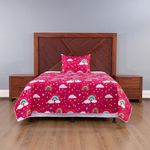 Set de Cubrecama Pinsonic Imperial con Diseño de Arcoíris Color Rojo de 2 Piezas