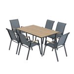 Set de Comedor Dúa para 6 Personas de Exterior Gris de 7 Piezas
