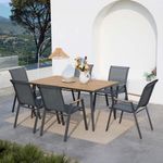 Set de Comedor Dúa para 6 Personas de Exterior Gris de 7 Piezas