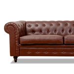 Sofá Chesterfield Café 3 Plazas 132X82X84 Cm