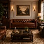 Sofá Chesterfield Café 3 Plazas 132X82X84 Cm
