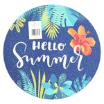 Individual Redondo de Poliéster Verano para Mesa de 38 cm "Hello Summer" Azul Marino