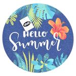 Individual Redondo de Poliéster Verano para Mesa de 38 cm "Hello Summer" Azul Marino