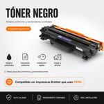 Cartucho de Tóner NKT Compatible Brother TN760 Negro 3,000 Páginas