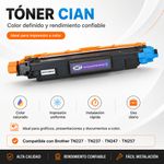 Cartucho de Tóner NKT Compatible Brother TN227/TN237/TN247/TN257 Cian