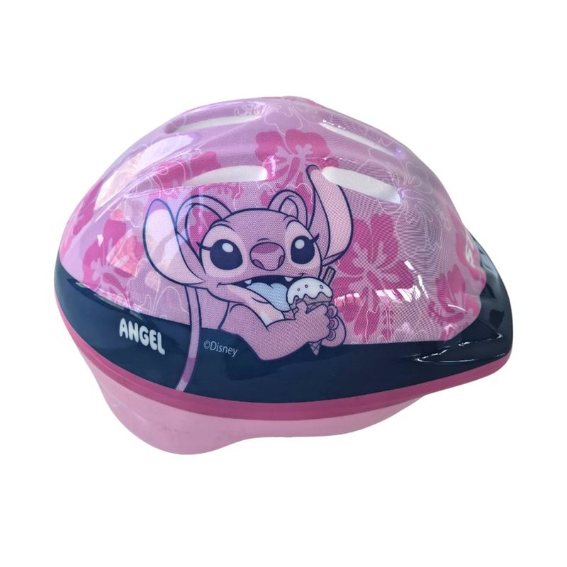 Set de Protección Disney Stitch Angel con Casco y Rodilleras Ajustables Color Rosado