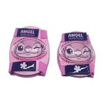 Set de Protección Disney Stitch Angel con Casco y Rodilleras Ajustables Color Rosado