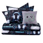 Set de Edredón Queen Diseño Gamer con Cojín Decorativo de 4 Piezas