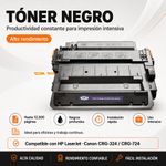 Cartucho de Tóner NKT Compatible HP CE255X y Canon CRG324/CRG724 Negro 12,500 Páginas