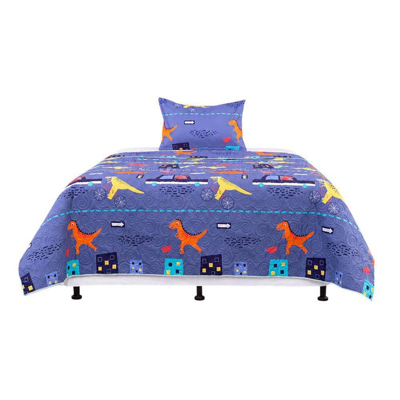 Set de Cubrecama Pinsonic Imperial con Diseño de Dinosaurios Multicolor de 2 Piezas