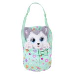 Peluche Interactivo Baby Paws Husky de 21.5 cm con Chupón y Bolsito de Transporte