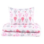 Set de Cubrecama Pinsonic Imperial con Diseño de Globos Color Blanco y Rosado de 2 Piezas