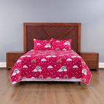 Set de Cubrecama Pinsonic Queen con Diseño de Arcoíris Color Rojo de 3 Piezas