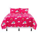 Set de Cubrecama Pinsonic Queen con Diseño de Arcoíris Color Rojo de 3 Piezas