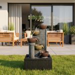 Fuente Decorativa con Luz y Cuencos Escalonados de 32 x 25.5 x 55 cm