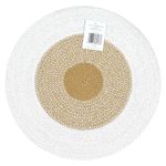 Individual Redondo Trenzado de Algodón para Mesa de 38 cm Borde Blanco
