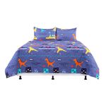 Set de Cubrecama Pinsonic Queen con Diseño de Dinosaurios Multicolor de 3 Piezas