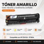 Cartucho de Tóner NKT Compatible HP CE412A y CF382A Amarillo 2,800 Páginas