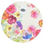 Individual Redondo de Poliéster con Flores para Mesa de 38 cm Rosado Multicolor