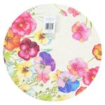 Individual Redondo de Poliéster con Flores para Mesa de 38 cm Rosado Multicolor