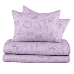 Set de Cubrecama Pinsonic Queen con Diseño de Controles Color Lila de 3 Piezas