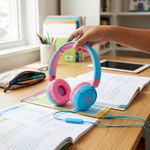 Audífonos Alámbricos de Diadema JR310 para Niños Color Azul y Rosado