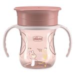 Vaso Entrenador Perfect 360 para 12M+ con Borde Antiderrames de 200 mL Color Rosa
