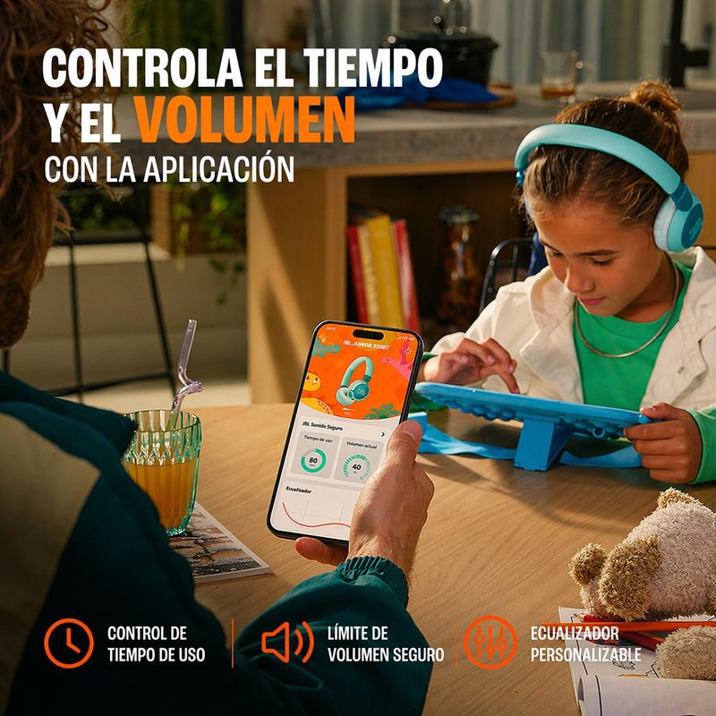 Audífonos Inalámbricos de Diadema JR320BT para Niños con Bluetooth Color Verde