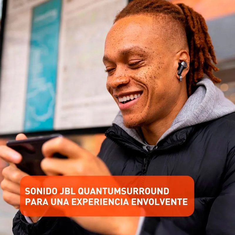 Audífonos Inalámbricos TWS Quantum para Gaming con Cancelación de Ruido Color Negro