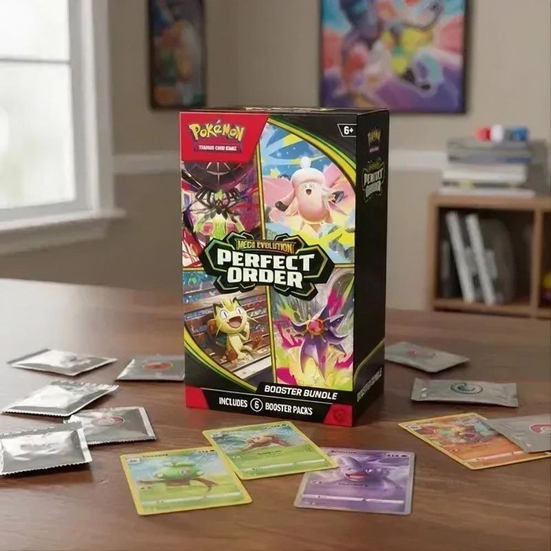 Pokémon Cartas Coleccionables Mega Evolution Perfect Order Booster Bundle en Inglés de 6 Sobres