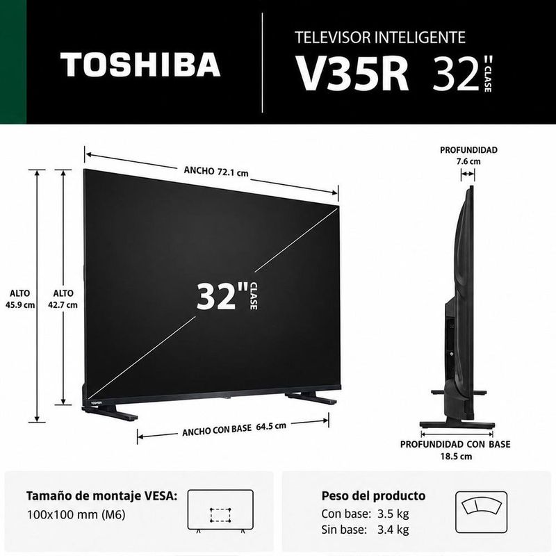 Televisor Smart de 32" HD Fire TV