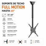 Soporte Articulado de Techo para Televisor 23 a 60 Plg Color Negro