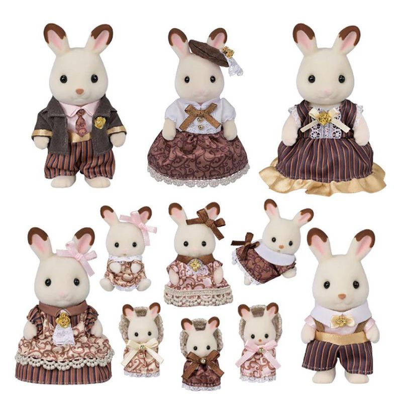 Sylvanian Families Familia Conejo Chocolate Set de Aniversario con 11 Figuras