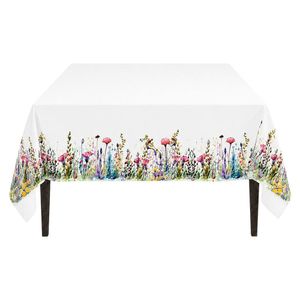 Mantel Cuadrado con Diseño Flores para Comedor de 180 x 180 cm Multicolor